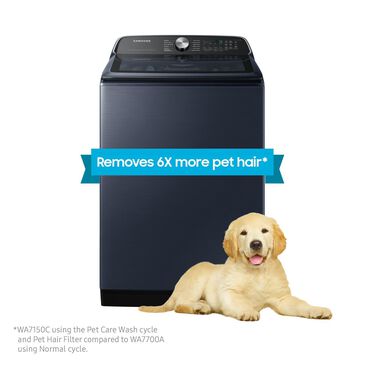 Samsung 5.4 cu. ft. Smart Top Load Washer with Pet Care Solution and Super Speed Wash in Brushed Navy, , large