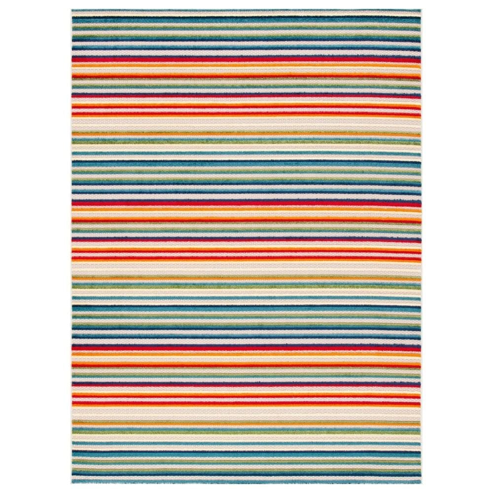 Safavieh Cabana CBN323A 8" x 10" Ivory and Green Indoor/Outdoor Area Performance Rug, , large