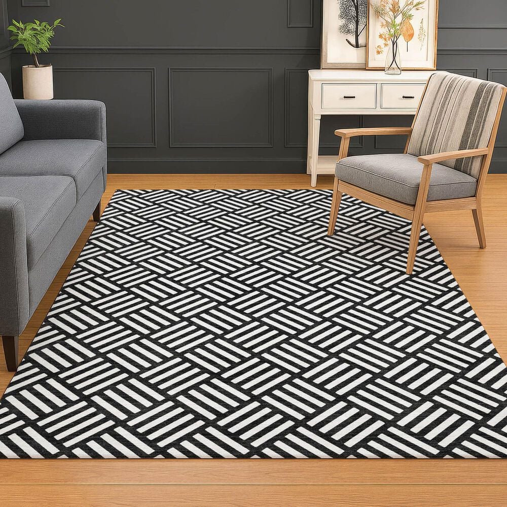 Dalyn Rug Company The Reserve TR3 Black 5&#39; x 7&#39;6&quot; Indoor/Outdoor Area Rug, , large