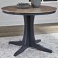 Ashley Landocken Round Dining Table in Light Brown and Dark Slate Blue - Table Only, , large