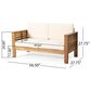 Hearth and Haven 2-Piece Patio Conversation Set with Cream Cushion in Teak, , large