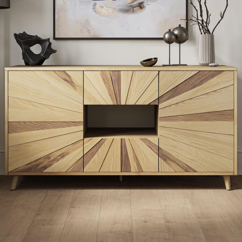Waltham Reece 60&quot; Console in Light Oak, , large