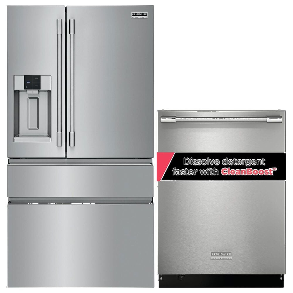 Frigidaire Professional 2-Piece Kitchen Package with 21.4 Cu. Ft. Smart French Door Refrigerator and 24" Dishwasher in Stainless Steel, , large