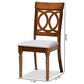 Baxton Studio Lucie Side Chair with Grey Cushion in Walnut Brown (Set of 2), , large