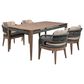 Hearth and Haven Orbit 5-Piece Outdoor Dining Set in Brown, , large