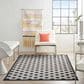 Nourison Aloha Geometric 3"6" x 5"6" Black and White Indoor/Outdoor Area Rug, , large
