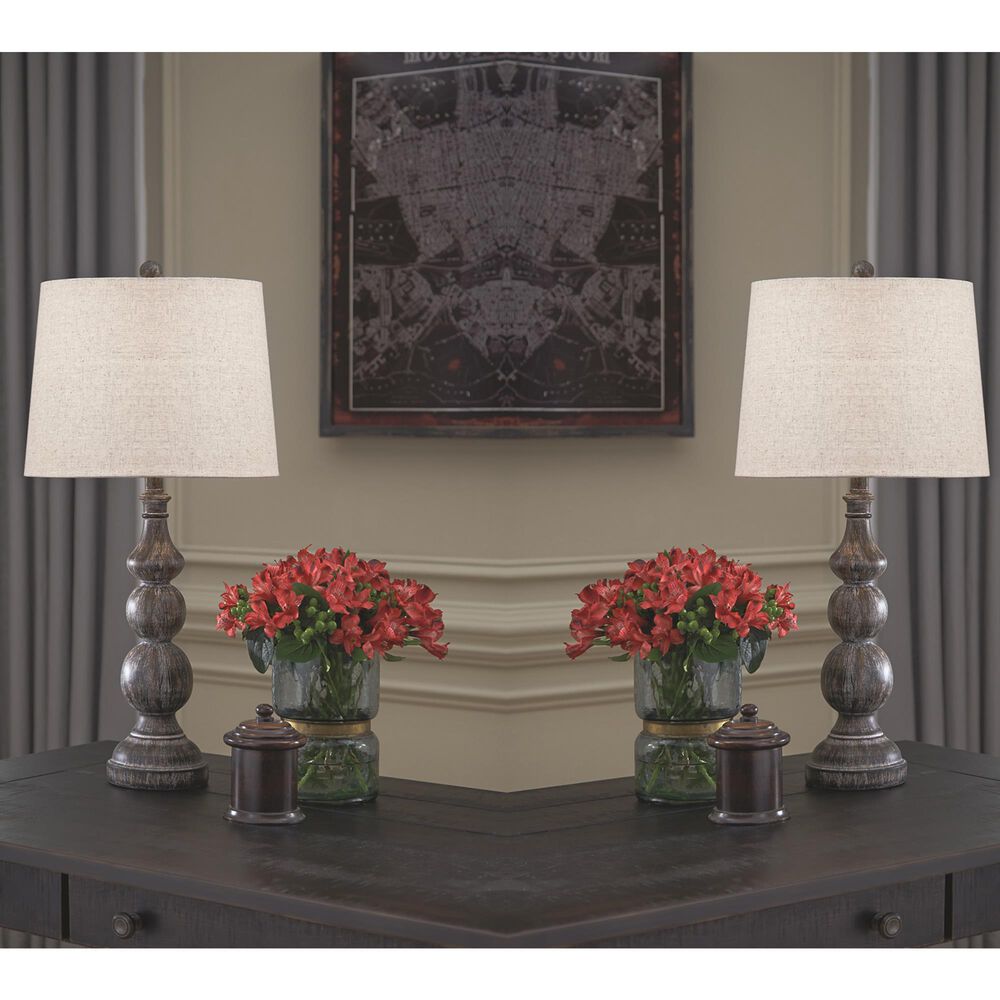 Signature Design by Ashley Mair Poly Table Lamp in Antique Black Set