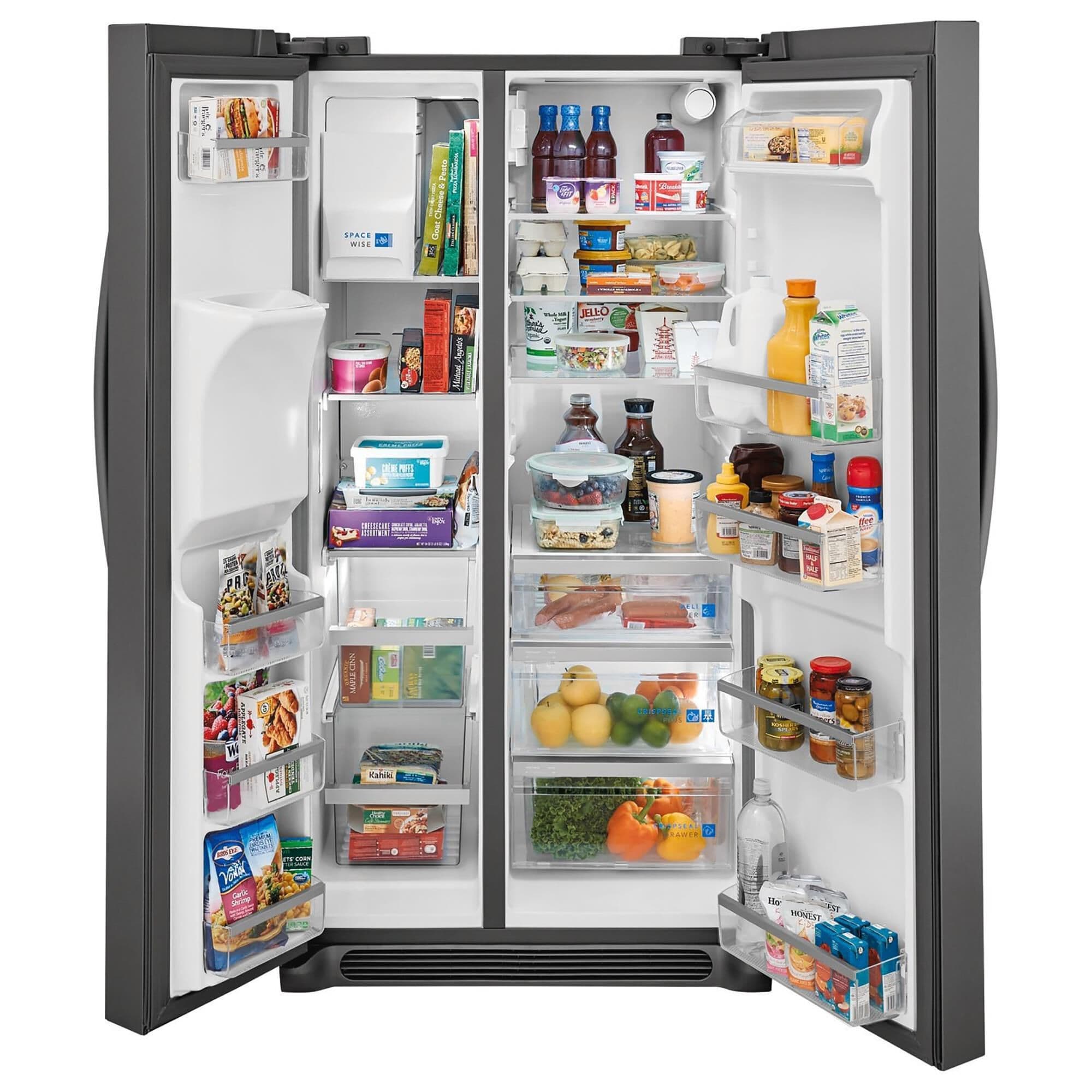 black frigidaire side by side