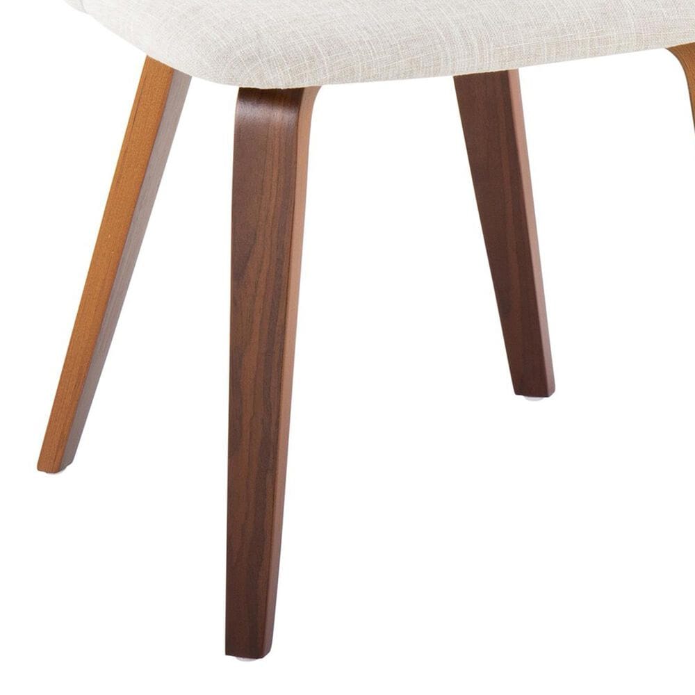 Lumisource Toriano Side Chair with Beige Cushion in Walnut (Set of 2), , large