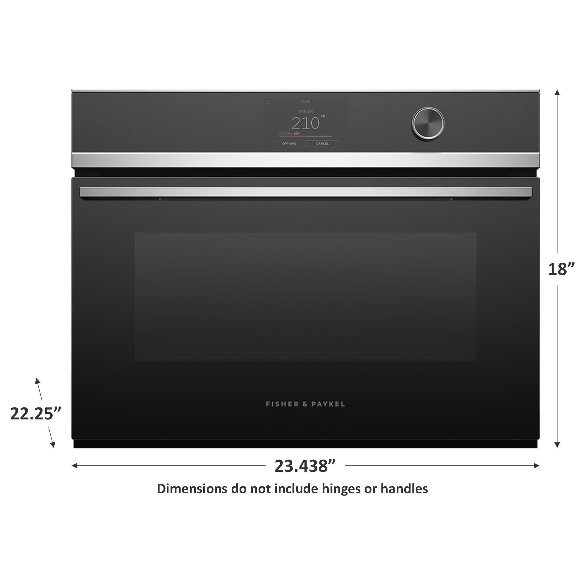 Fisher and Paykel 24 Single Electric Wall Oven with 23 Function and Fan Grill in Black and Stainless Steel Shop NFM