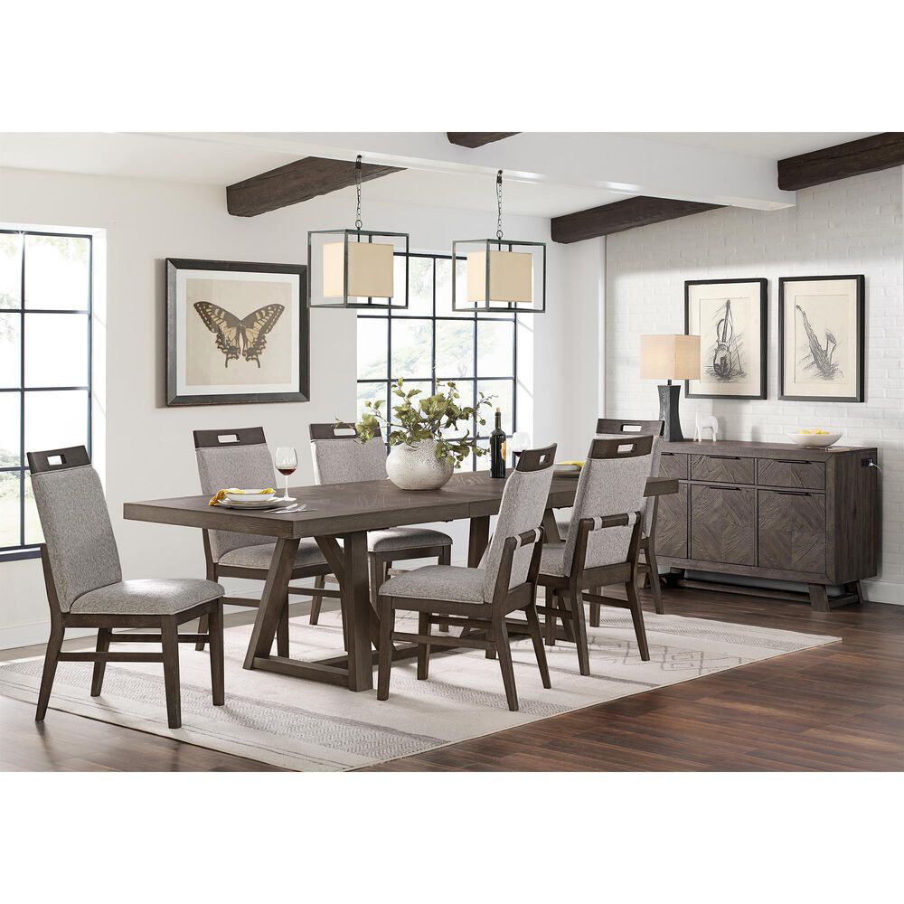 Hawthorne Furniture Hearst Side Chair w/Upholstered Seat and Back in Reclaimed Chevron, , large