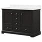 Lexora Home Dukes 48" Double Bathroom Vanity in Espresso with 2 cm White Carrara Marble Top and Rectangular Sinks, , large