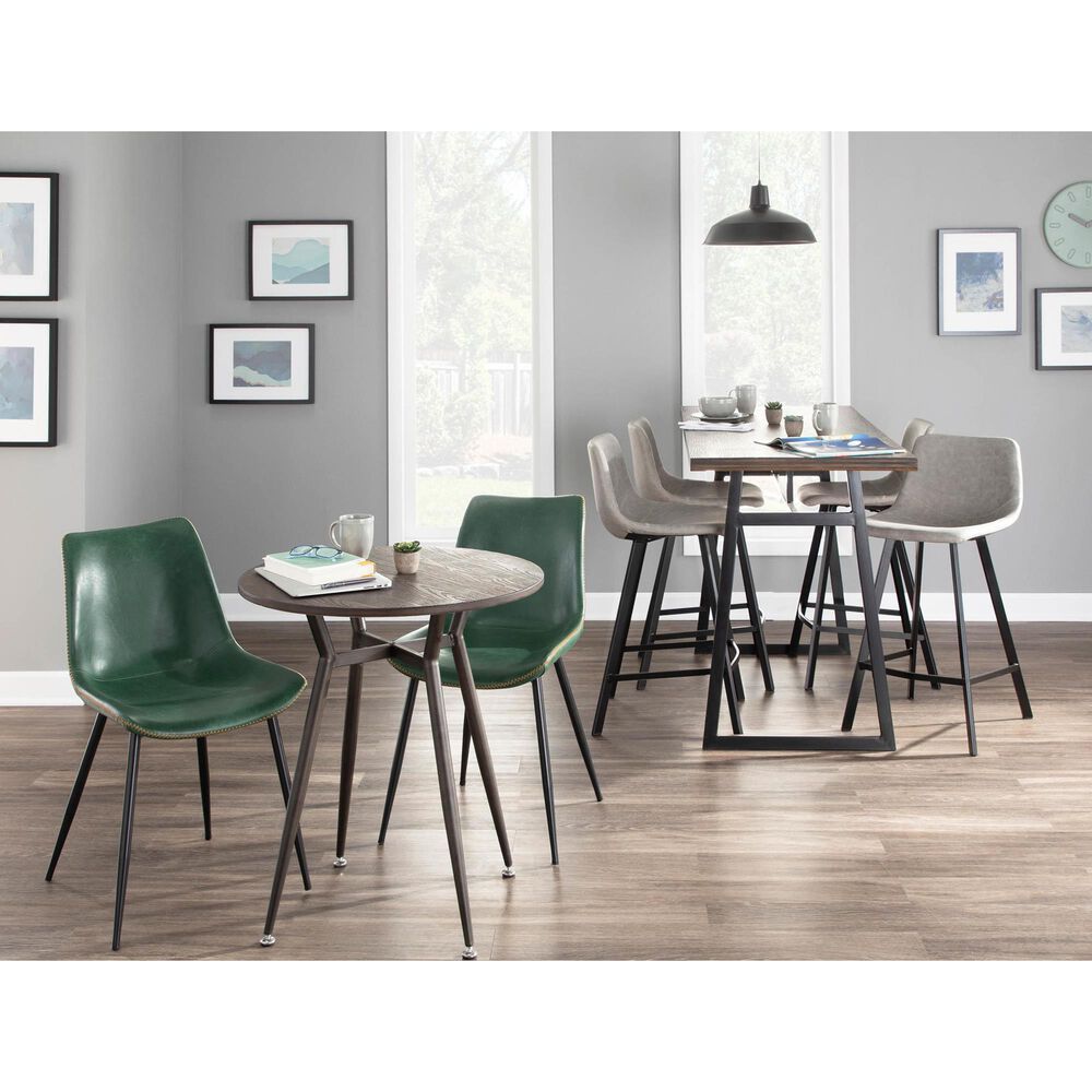LumiSource Durango Side Chair with Green Upholstered in Black (Set of 2), , large