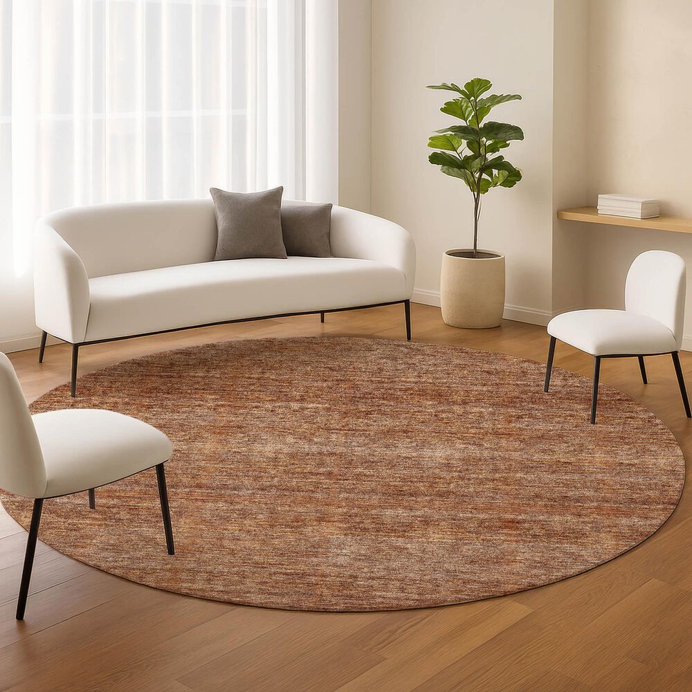 Dalyn Rug Company Soft Essentials Solid Copper 8' Round Indoor/Outdoor Area Rug, , large
