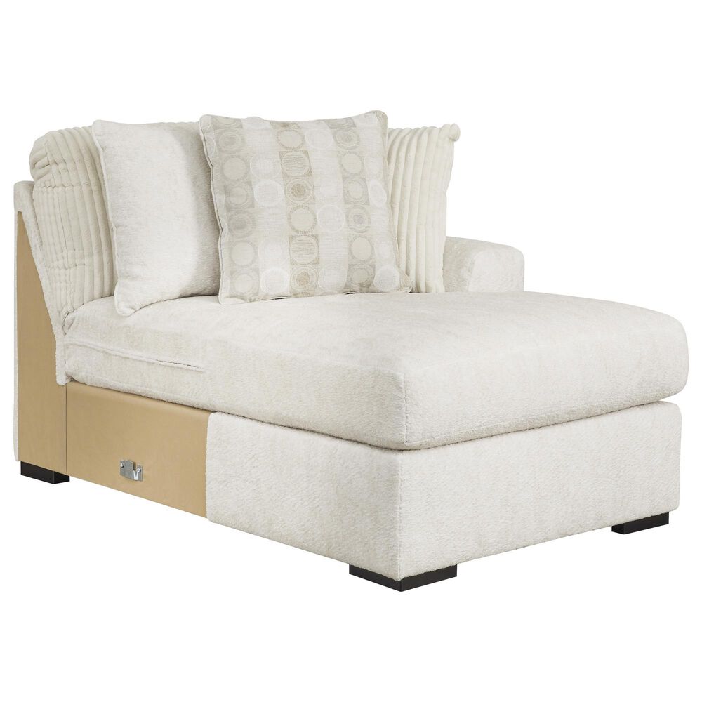 Ashley Chessington 4-Piece Right Facing Sectional with Chaise in Ivory, , large