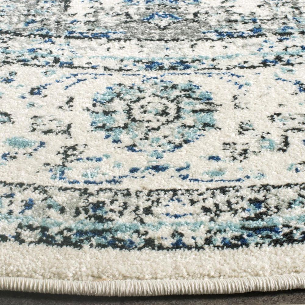 Safavieh Evoke EVK220D 4&#39; Round Grey and Ivory Area Rug, , large