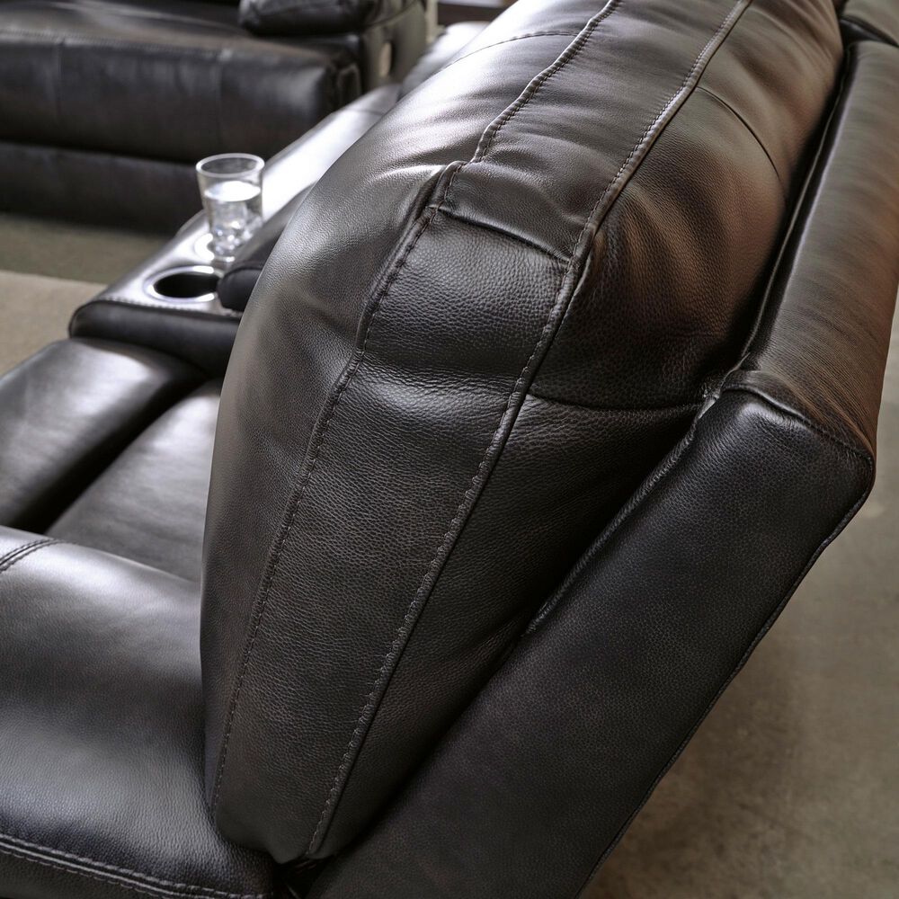 Ashley Mountainous Power Reclining Sofa with Adjustable Headrest in Eclipse, , large