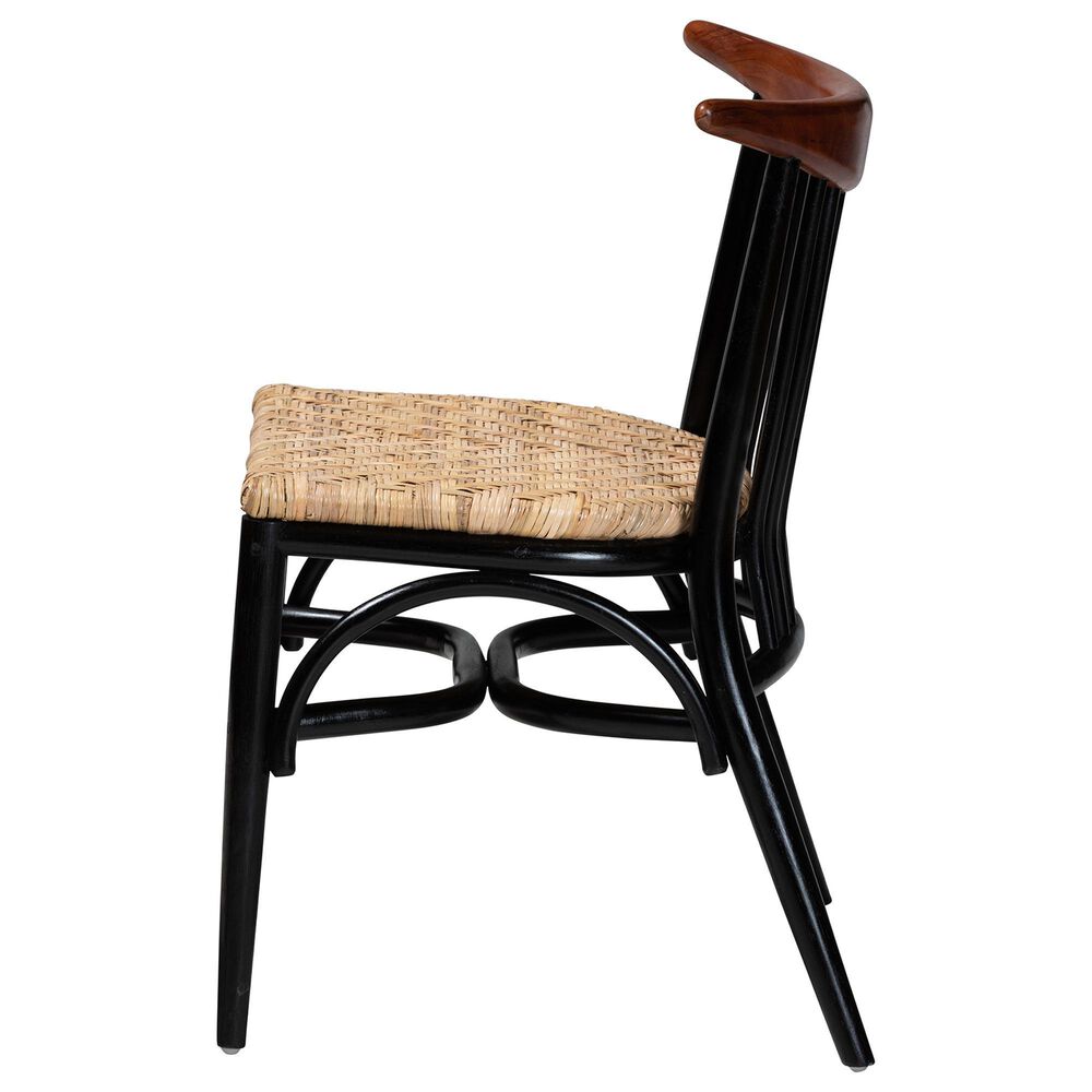 Baxton Studio Parthenia Side Chair in Black, Walnut Brown and Natural Brown, , large
