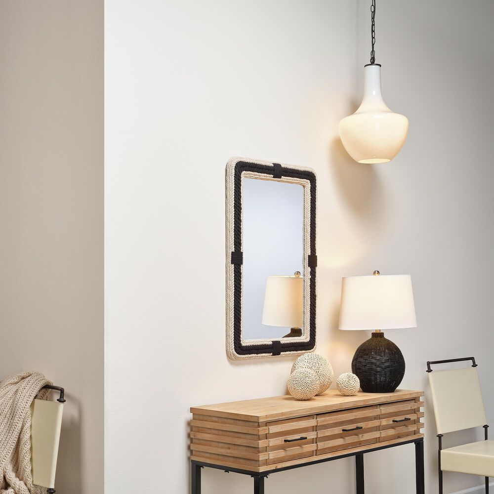 Splendor Living Yardwick Wall Mirror in Black and Off White, , large