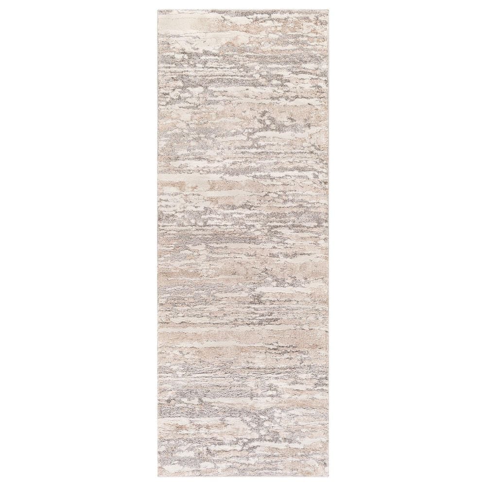 Surya Venice VNE-2302 2"9" x 7"3" Light Gray, Camel and Ivory Runner, , large