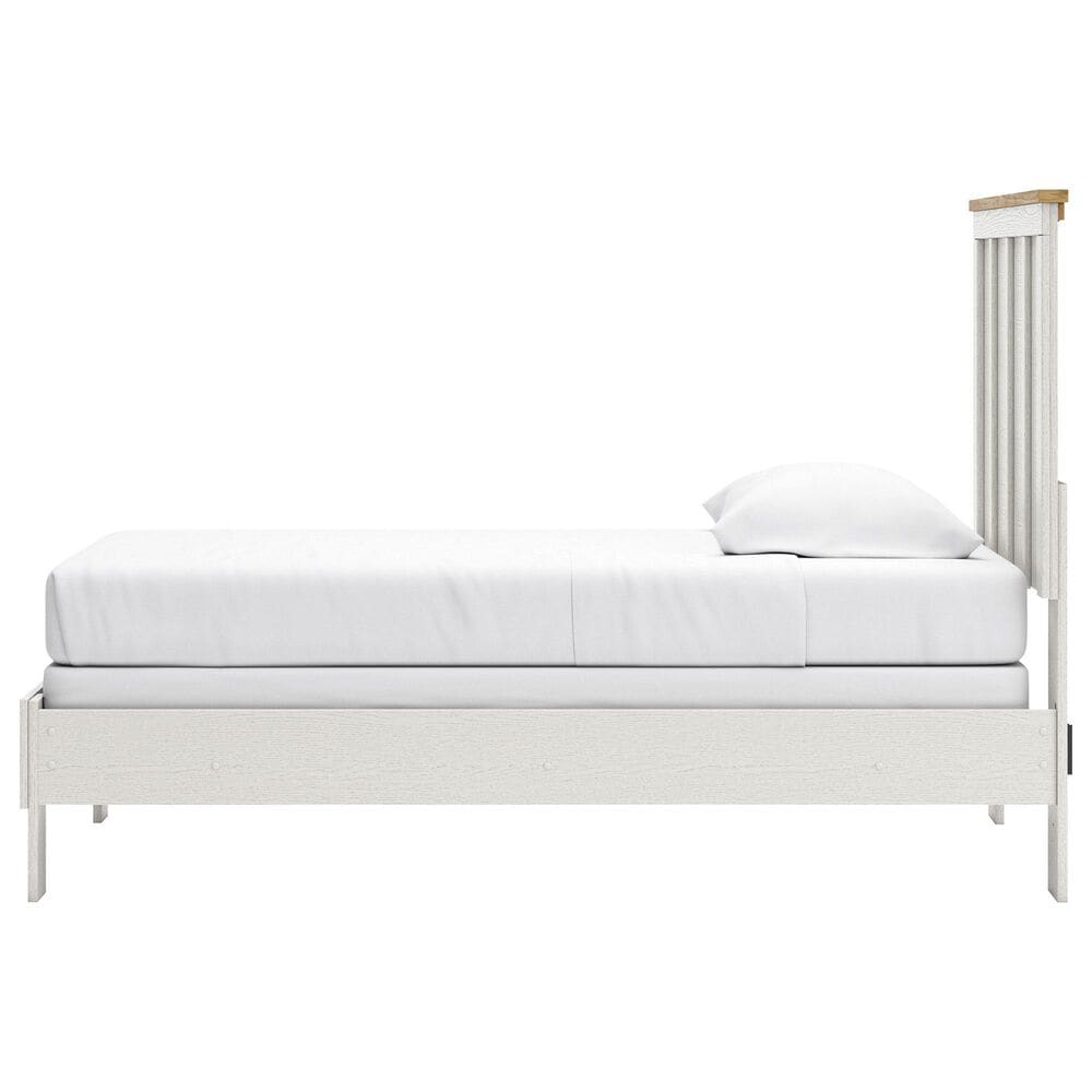 Ashley Linnocreek 3-Piece Twin Bedroom Set in White and Warm Brown, , large