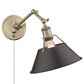 Golden Lighting Orwell 1-Light Wall Sconce in Aged Brass and Rubbed Bronze, , large
