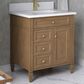 James Martin Brittany 30" Single Bathroom Vanity in Pecan with Single Hole 3 cm White Zeus Silestone Top and Rectangular Sink, , large