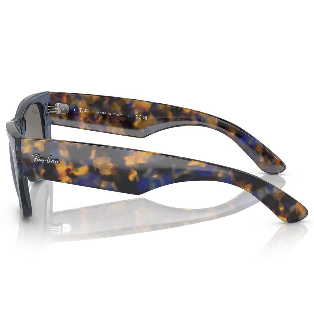 Ray-Ban Mega Wayfarer Sunglass with Blue Lenses in Polished Transparent Dark Blue, , large