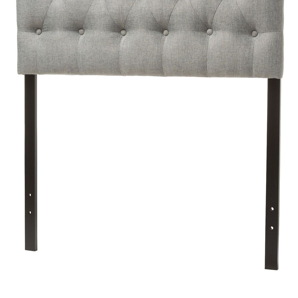 Baxton Studio Morris Twin Upholstered Headboard in Grey, , large