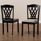 Baxton Studio Delilah Side Chair with Sand Cushion in Dark Brown (Set of 2), , large