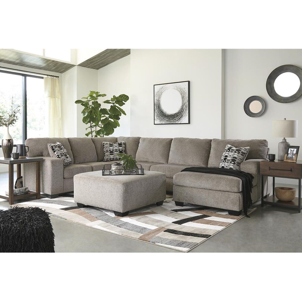 Signature Design by Ashley Ballinasloe 3-Piece Right Facing U-Shaped Sectional in Platinum, , large