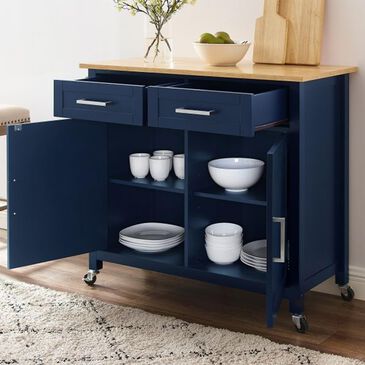 Crosley Furniture Tristan Kitchen Island in Navy and Natural, , large