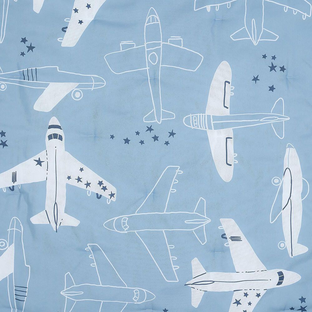 Lambs and Ivy Little Aviator 3-Piece Crib Bedding Set in Blue and White, , large