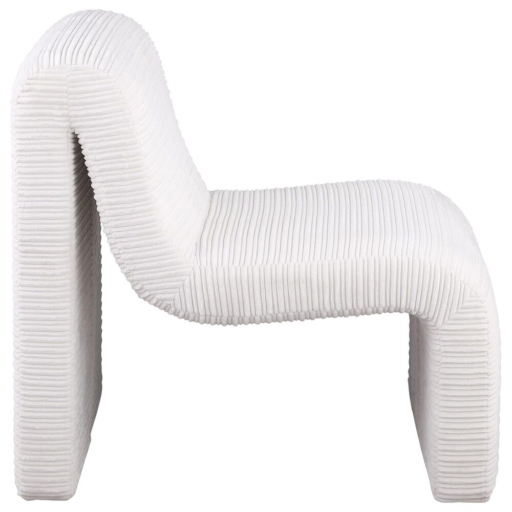 Coaster Drayton Upholstered Curved Accent Armless Chair in Ivory, , large