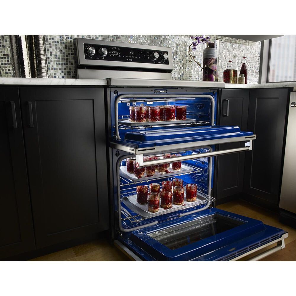 KitchenAid 30&quot; Freestanding Double Oven Electric Range in Stainless Steel, , large