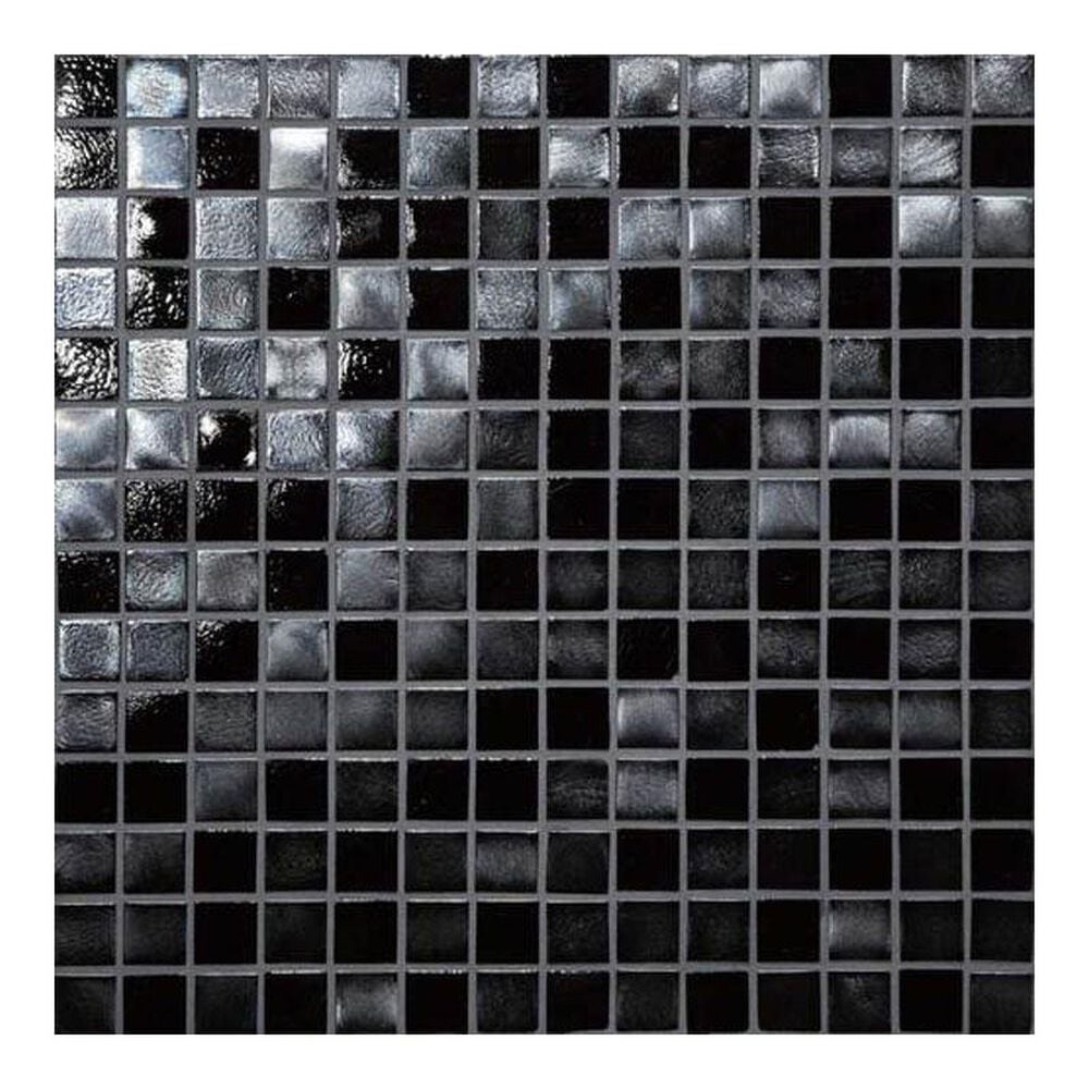 Dal-Tile Glass Horizons Black Sand 12" x 12" Glass Mosaic Sheet, , large