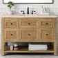 James Martin Vanities Breckenridge 48" Single Bathroom Vanity in Light Natural Oak with 3 cm Eternal Marfil Quartz Top and Rectangular Sink, , large