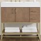 37B Mauri 36" Single Bathroom Vanity with Metal Base in Walnut Drift with High-Profile 4" White Composite Stone Top, , large