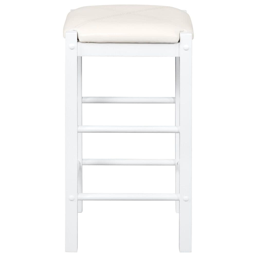 Linon Home Decor Lancer Tavern 3-Piece Counter Set with Faux Marble Top in Crisp White, , large