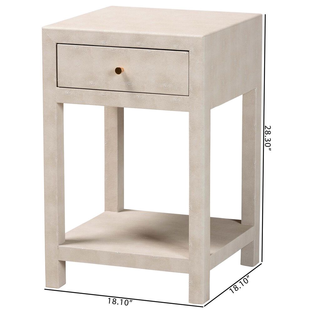 Baxton Studio Dansby 1-Drawer End Table in Beige, , large