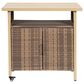 Hearth and Haven Patio Bar Cart with Cabinet in Beige, , large