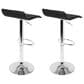 Lumisource Ale Swivel Adjustable Barstool with Black Seat in Chrome (Set of 2), , large
