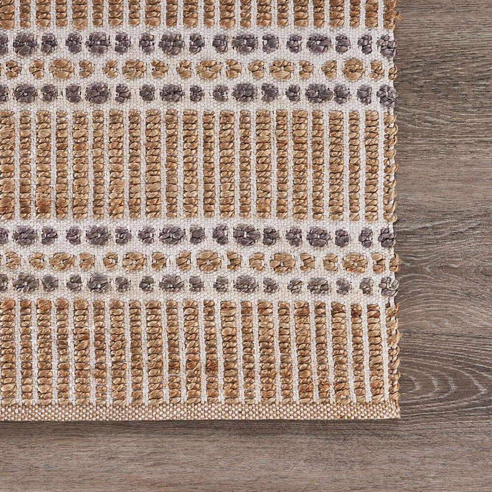 L&amp;R Resources Natural Fiber Striped 5&#39; x 7&#39;9&quot; Ivory Gray Area Rug, , large