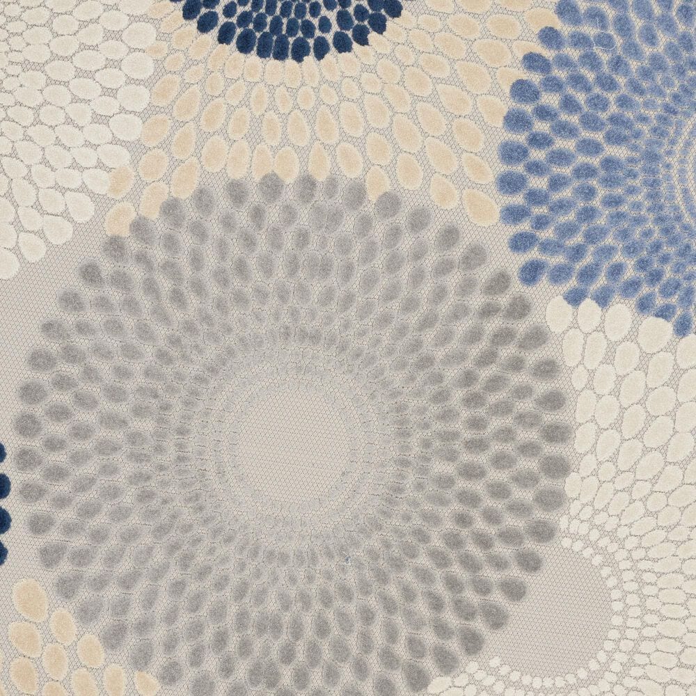 Nourison Aloha ALH29 7&#39;10&quot; Round Blue and Grey Indoor/Outdoor Area Rug, , large