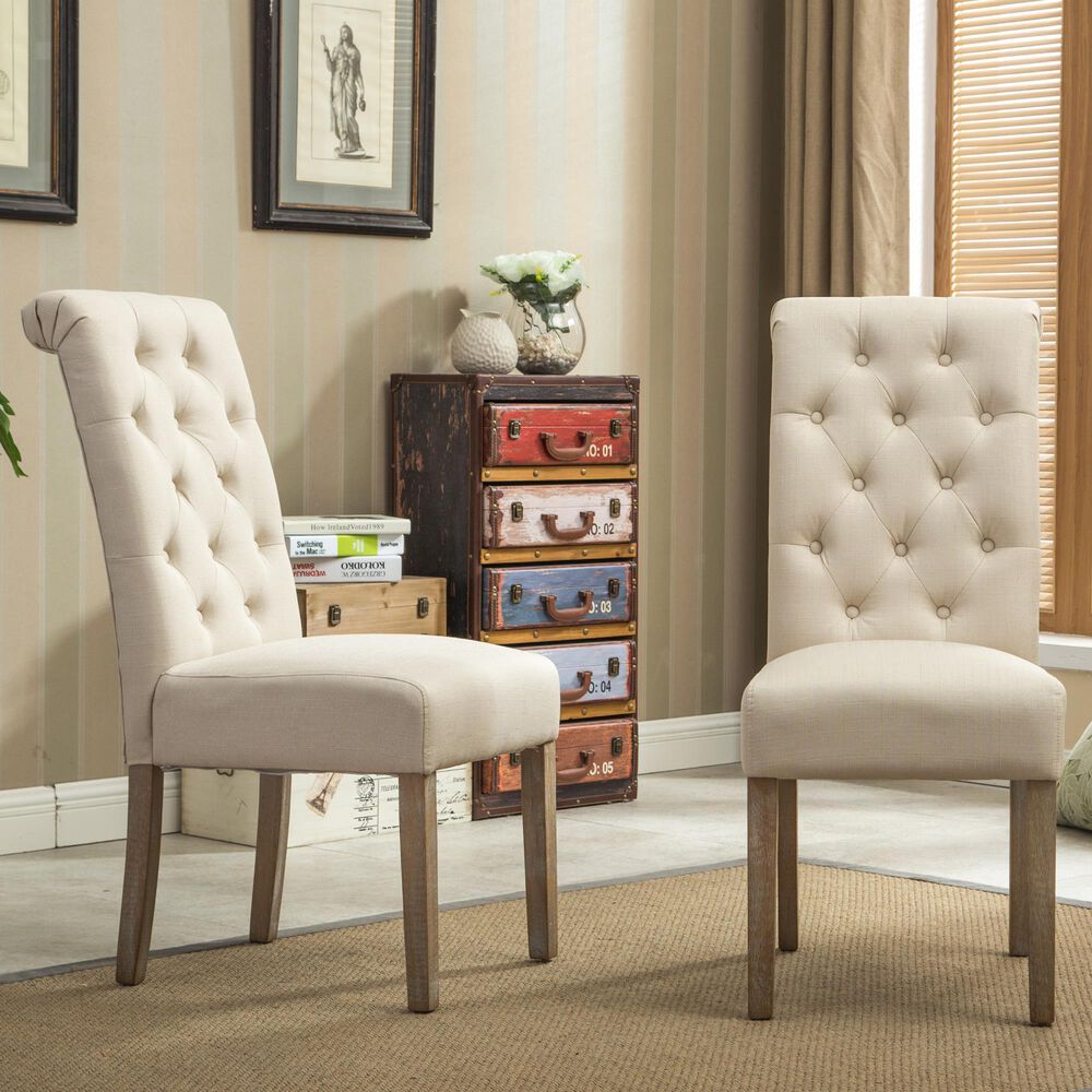 Hearth and Haven Habit Side Chair with Beige Cushion in Tan (Set of 2), , large