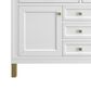 James Martin Vanities Chicago 48" Single Bathroom Vanity in Glossy White with 3 cm Ethereal Noctis Quartz Top and Rectangular Sink, , large