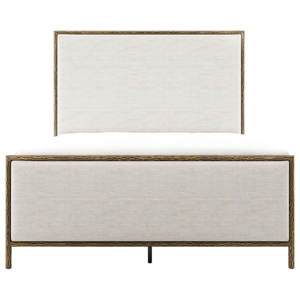 Furniture of America Lalia Queen Upholstered Panel Bed with Padded Headboard in Matte Gold, , large