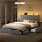 HOMLUX Full Upholstered Platform Storage Bed with Headboard Shelf and USB Charging Station in Gray, , large
