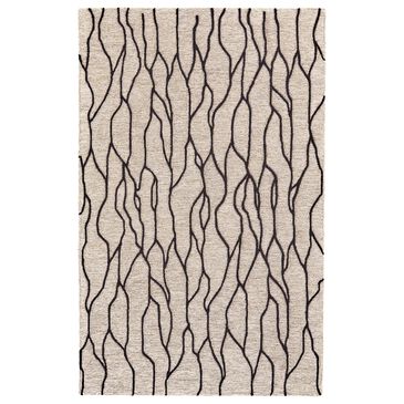 Feizy Rugs Enzo 2" x 3" Black and Taupe Area Rug, , large