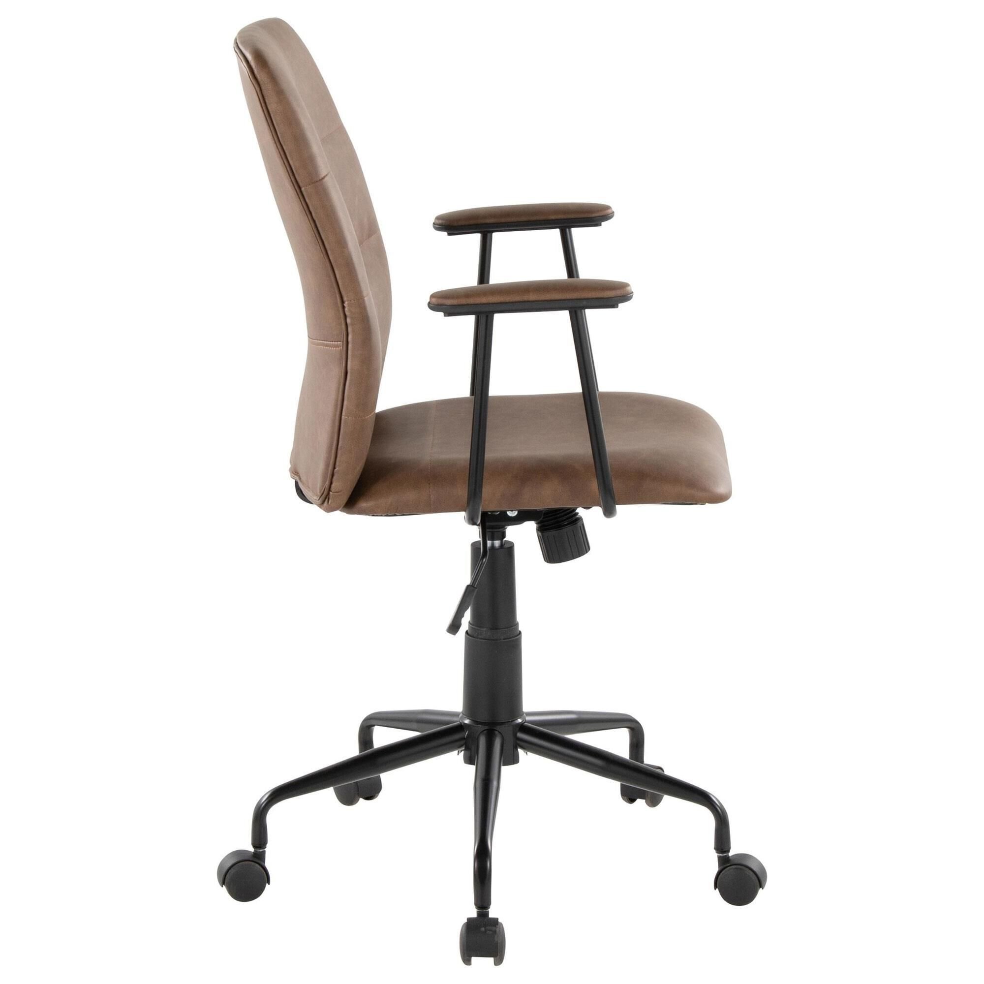 Lumisource Fredrick Office Chair with Espresso Cushion in Black